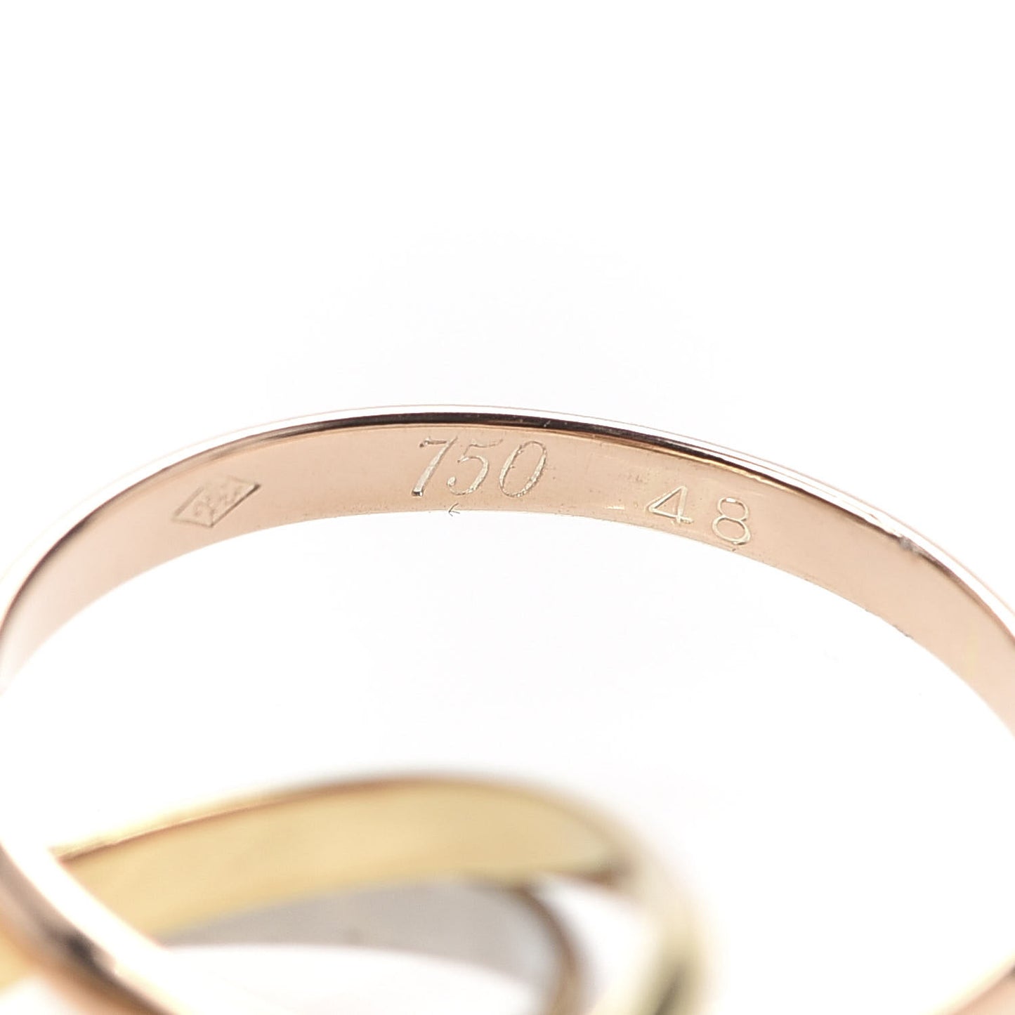 18K Pink Yellow White Gold Extra Small Les Must De Trinity Ring 48 4.5