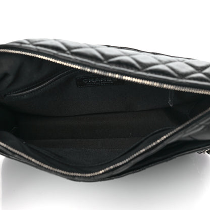Chanel Aged Calfskin Quilted Large Working Vibe Camera Case Black 5 of 10