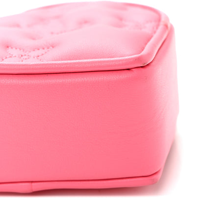 Louis Vuitton Calfskin Embroidered Monogram Pop My Heart Bag Pouch Dragon Fruit Pink 8 of 9
