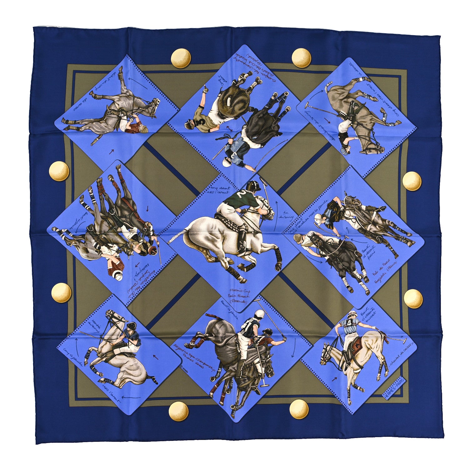 Hermes Silk Le Monde du Polo Scarf 90 1 of 4