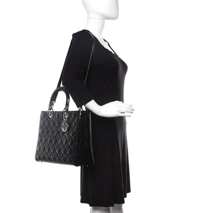 Christian Dior Patent Cannage Large Lady Dior Black 2 of 10