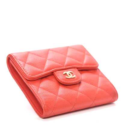 Chanel Caviar Quilted Compact Flap Wallet Red 4 of 8