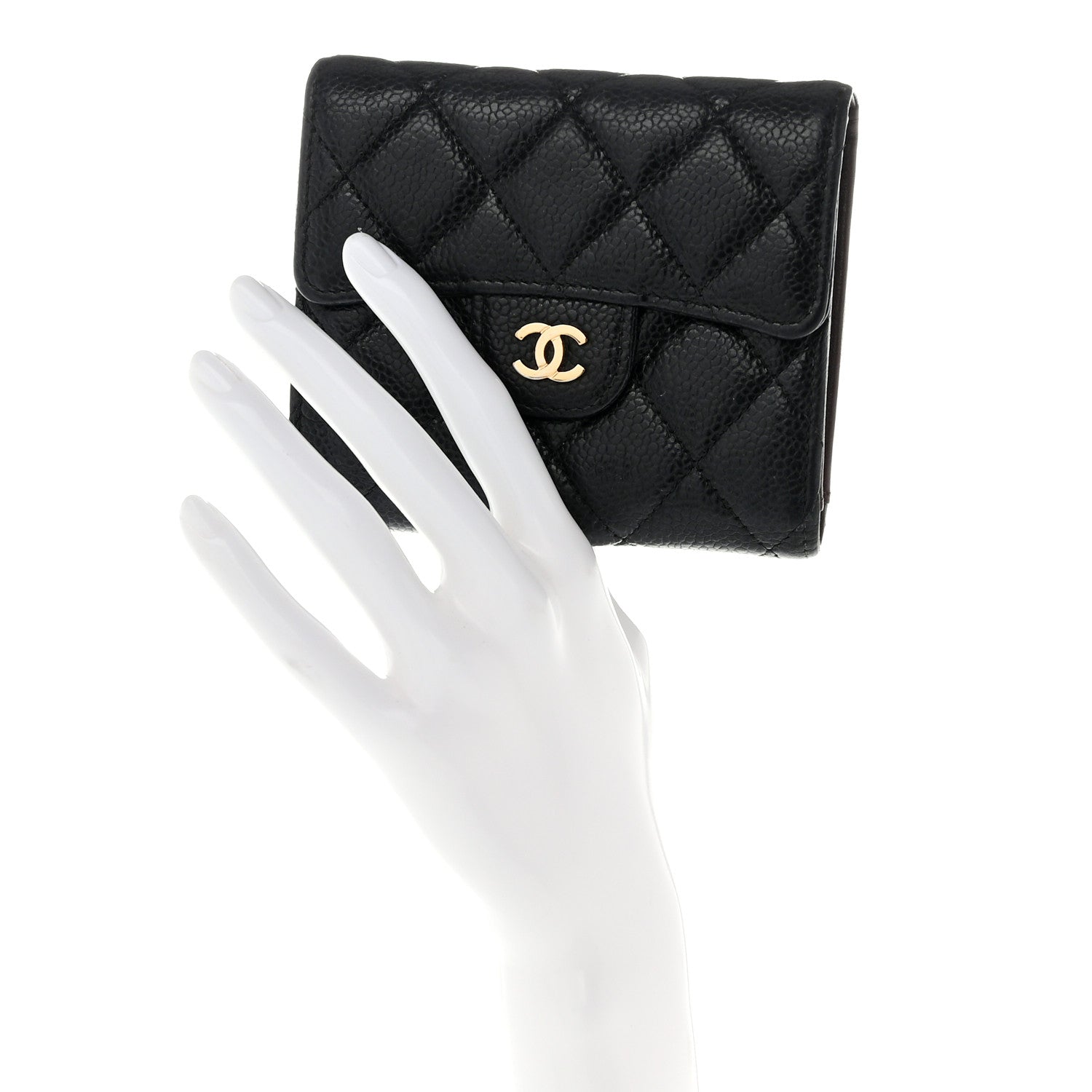 Chanel Caviar Quilted Compact Flap Wallet Black 2 of 14