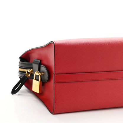 Prada Saffiano City Calfskin Medium Esplanade Fuoco Black 9 of 10