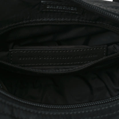 Balenciaga Recycled Sport Nylon Logo Embroidered Wheel Sling Bag Black White 7 of 10