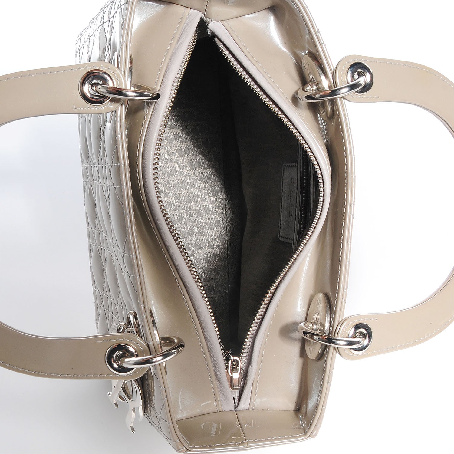 Christian Dior Patent Cannage Medium Lady Dior Grey 5 of 9