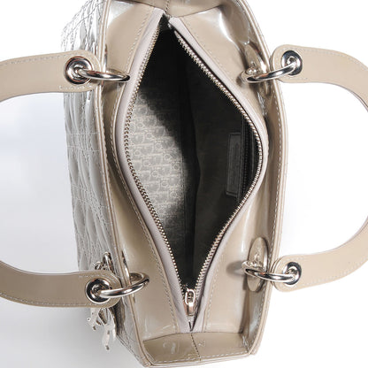Christian Dior Patent Cannage Medium Lady Dior Grey 5 of 9