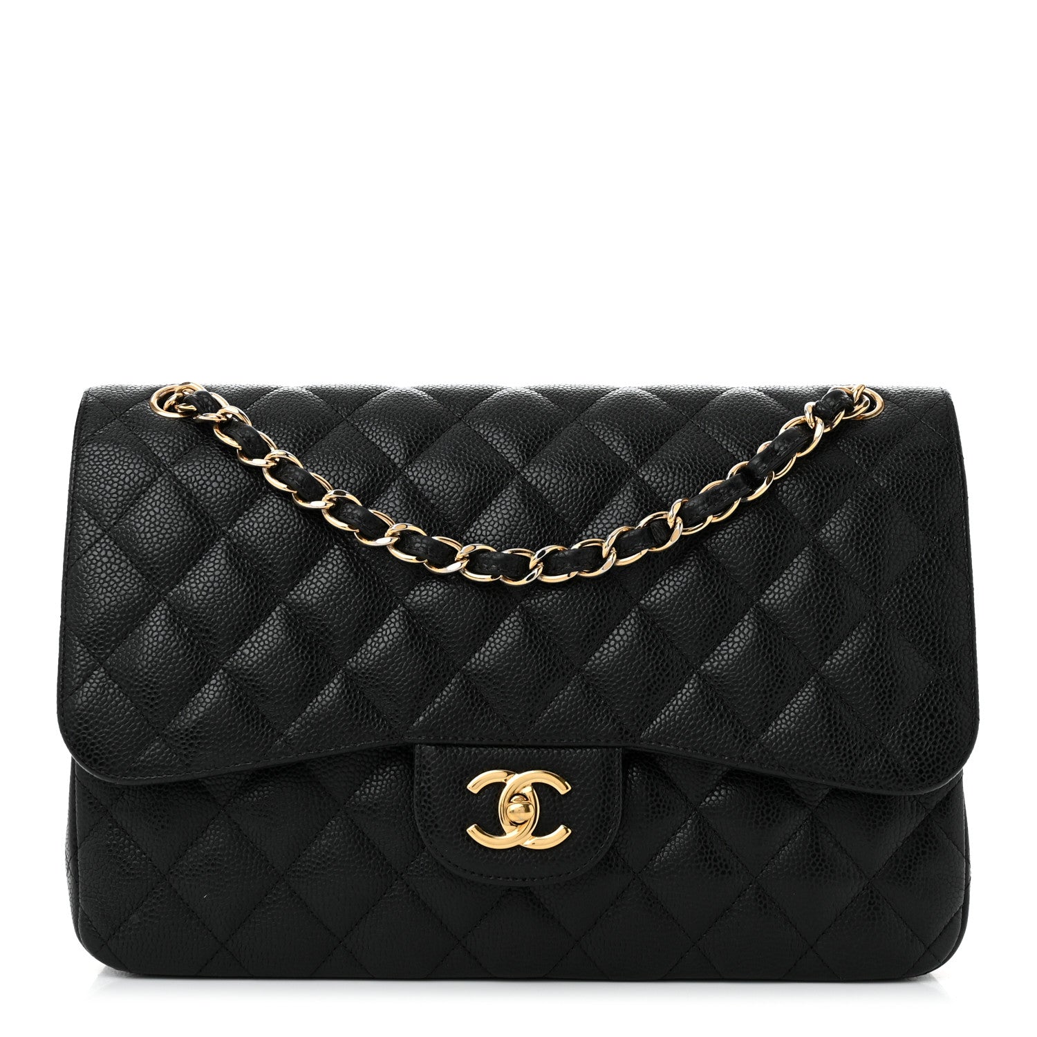 Chanel Caviar Quilted Jumbo Double Flap Black 1 of 12
