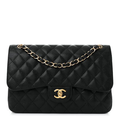 Chanel Caviar Quilted Jumbo Double Flap Black 1 of 12