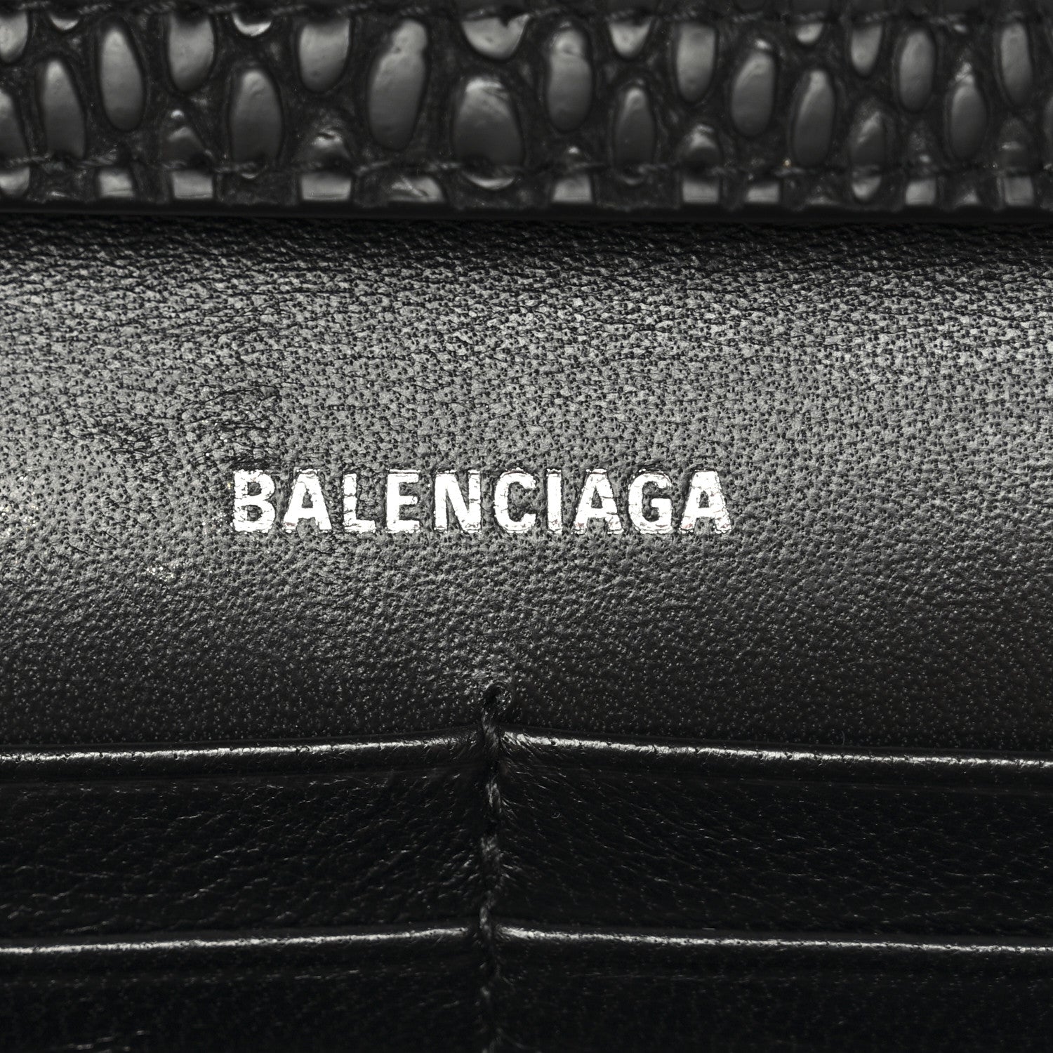 Balenciaga Cobra Embossed Monochrome Hourglass Chain Bag Black 6 of 11