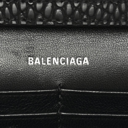 Balenciaga Cobra Embossed Monochrome Hourglass Chain Bag Black 6 of 11