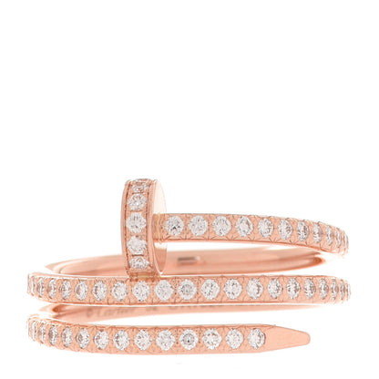 Cartier 18K Pink Gold Diamond Double Juste Un Clou Paved Ring 52 6 1 of 5