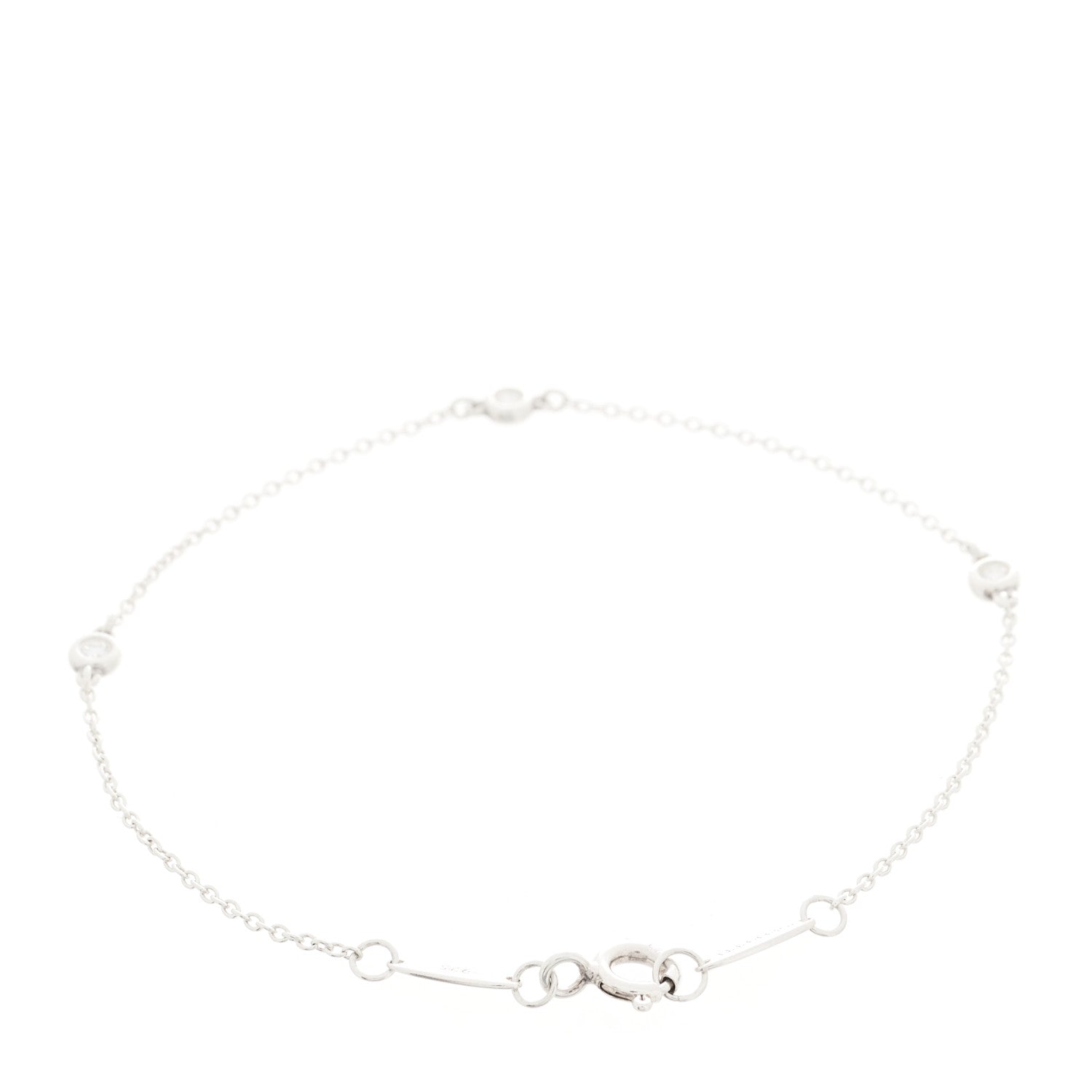 Tiffany Sterling Silver Diamond .09ct Elsa Peretti Diamonds By The Yard Bracelet 3 of 6