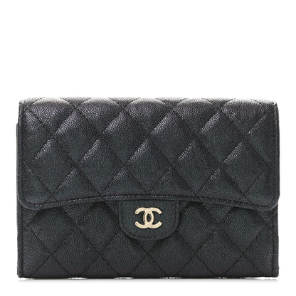 Chanel Iridescent Caviar Quilted Medium Flap Wallet Black 1 of 4