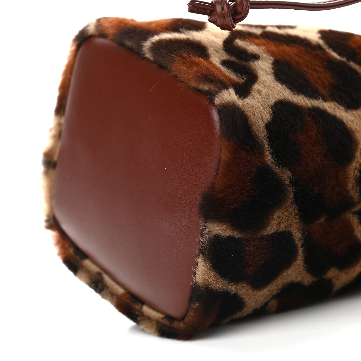 Fendi Wool Vitello King F is Fendi Leopard Print Mini Mon Tresor Bucket Bag Brown Multicolor 9 of 9