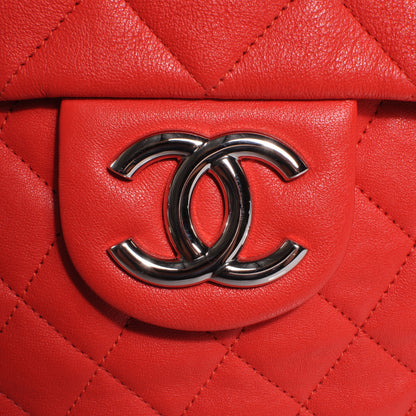Chanel Washed Lambskin Chain Around Maxi Flap Bag Red 5 of 9