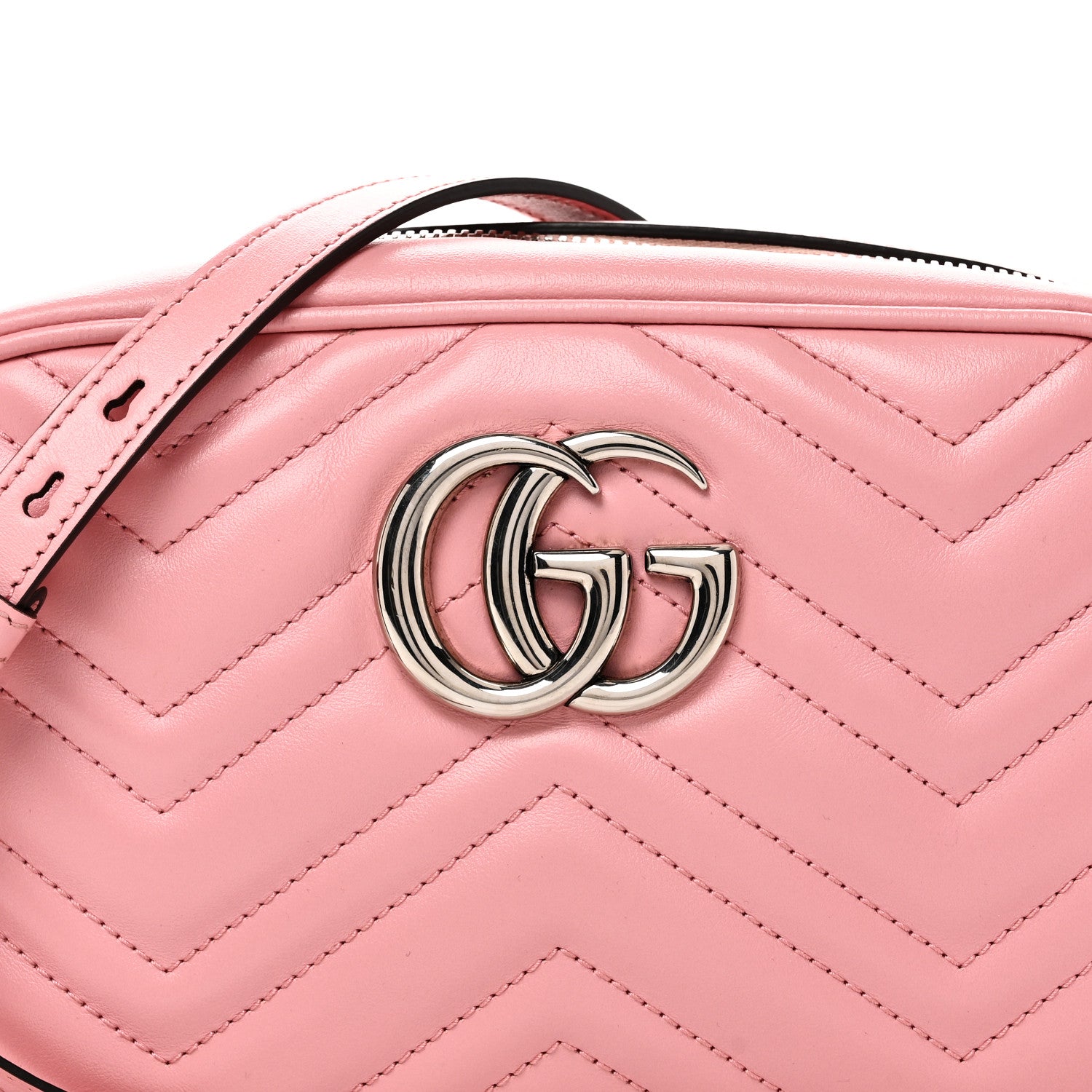 Gucci Calfskin Matelasse Small GG Marmont Chain Shoulder Bag Wild Rose 8 of 10