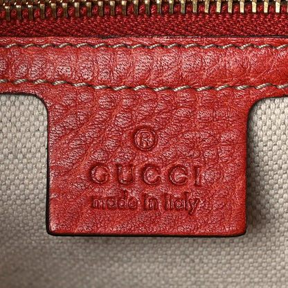 Gucci Calfskin Medium New Bamboo Top Handle Bag Red 6 of 9