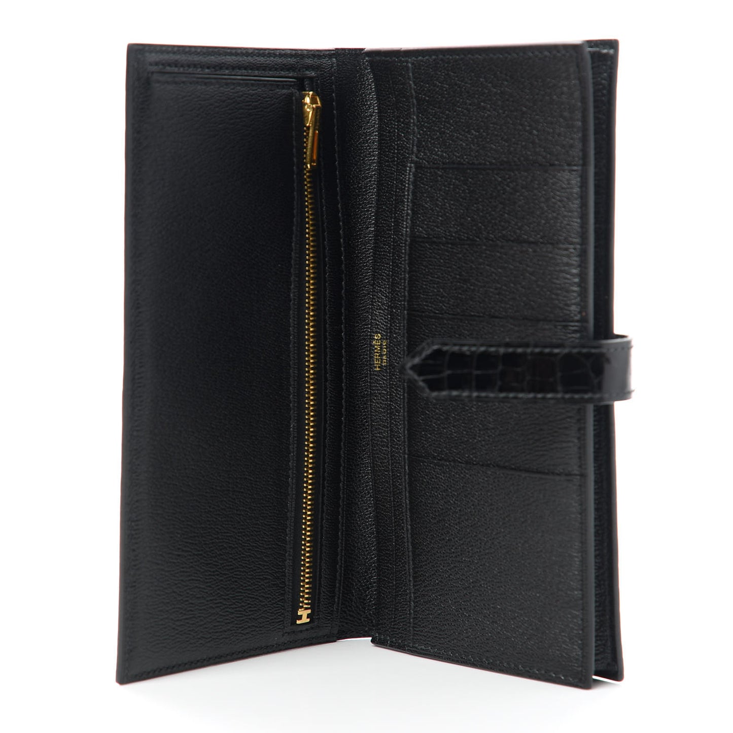 Shiny Alligator Bearn Wallet Black