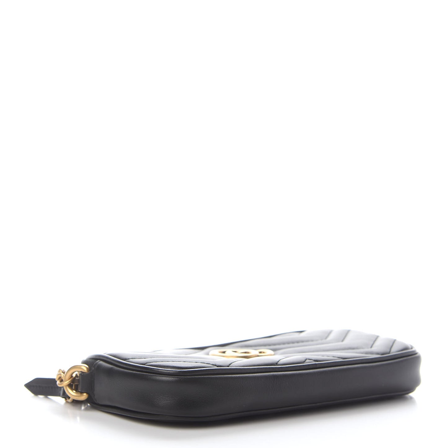 Calfskin Matelasse Mini GG Marmont Chain Crossbody Bag Black