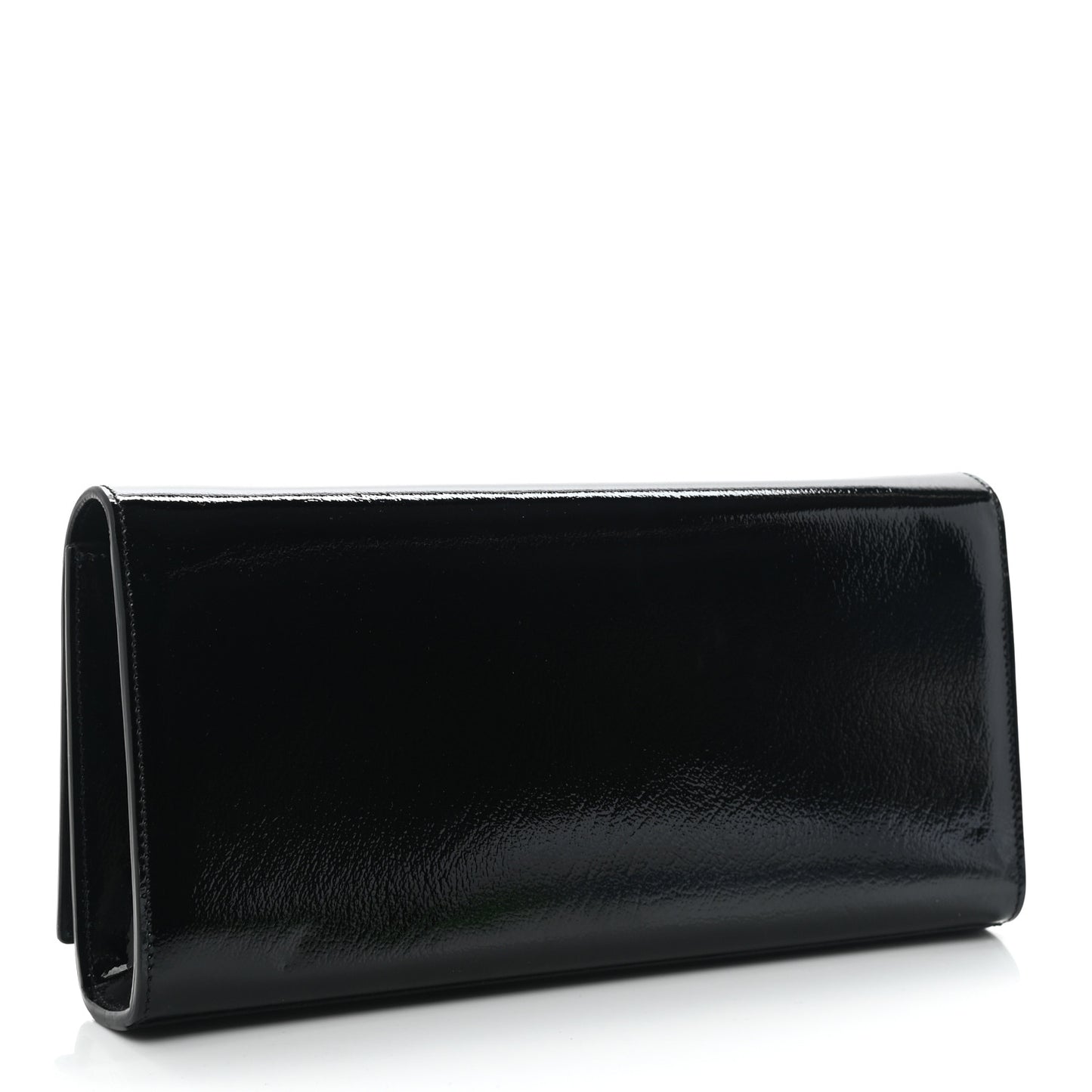 Textured Patent Classic Monogram Cassandre Clutch Black