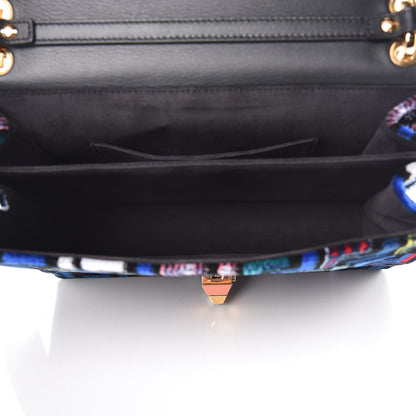 Fendi Velvet Vitello Dolce Fun Fair Kan I Shoulder Bag Blue Multicolor 5 of 11