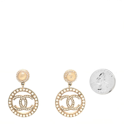 Chanel Pearl CC Drop Earrings Light Gold 2 of 4