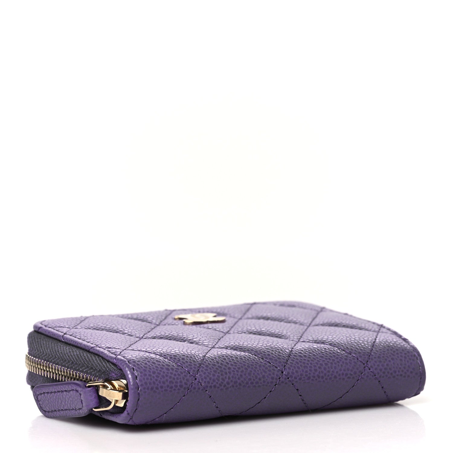 Chanel Caviar Quilted Zip Coin Purse Purple 4 of 8