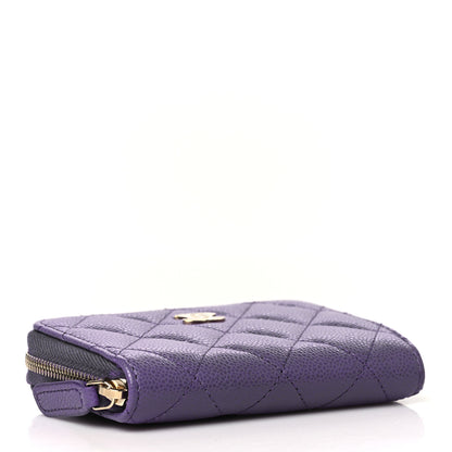 Chanel Caviar Quilted Zip Coin Purse Purple 4 of 8