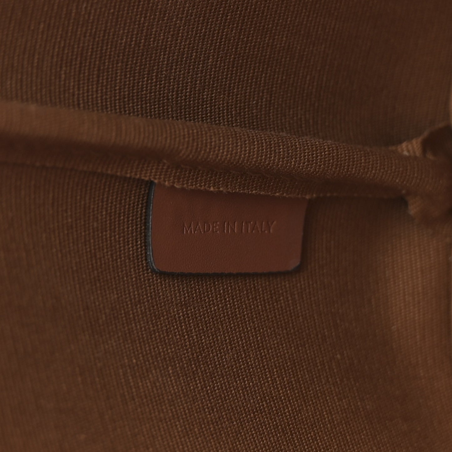 Triomphe Canvas Calfskin Small Bucket Bag Tan