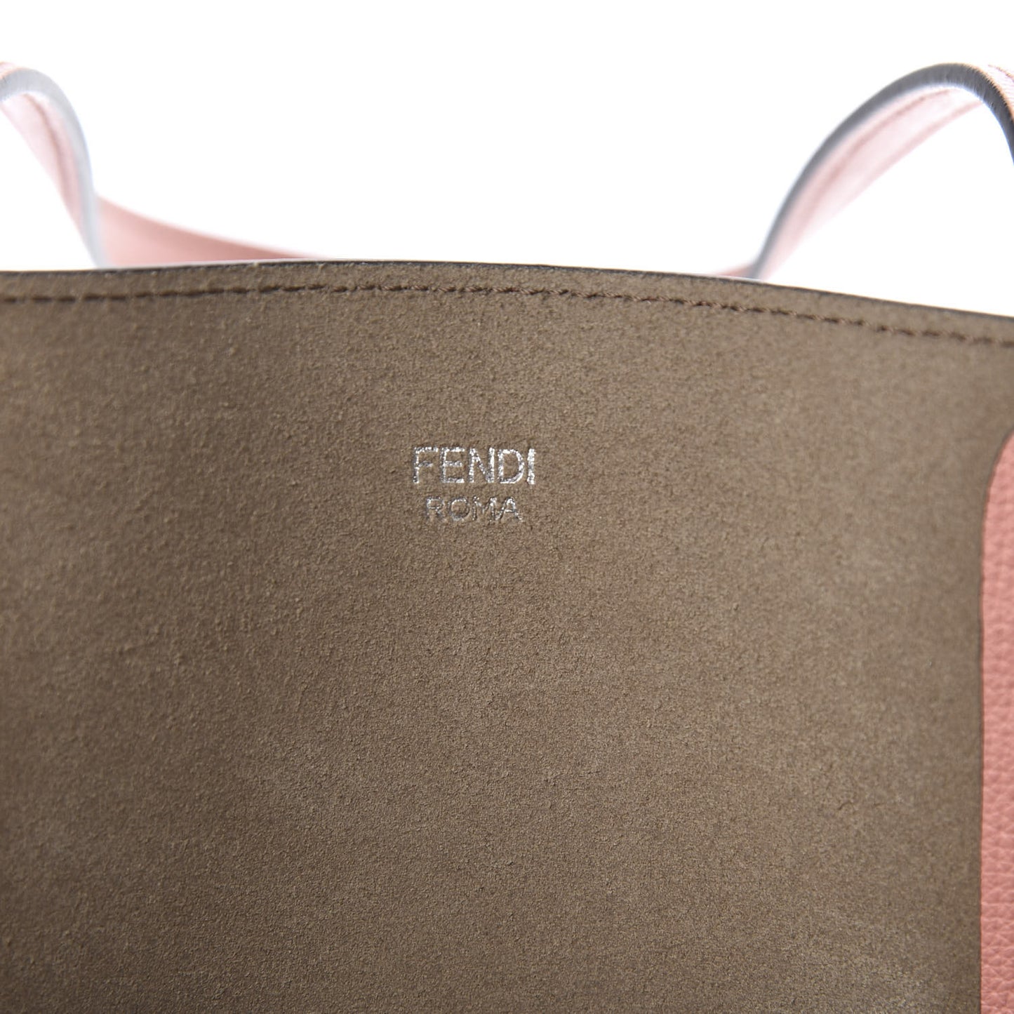 Vitello Vienna Enamel F is Fendi Shopping Tote Macaron Taupe