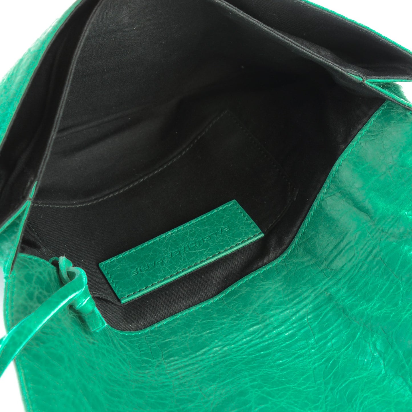 Agneau Classic Hardware Flap Clutch Vert Sauge
