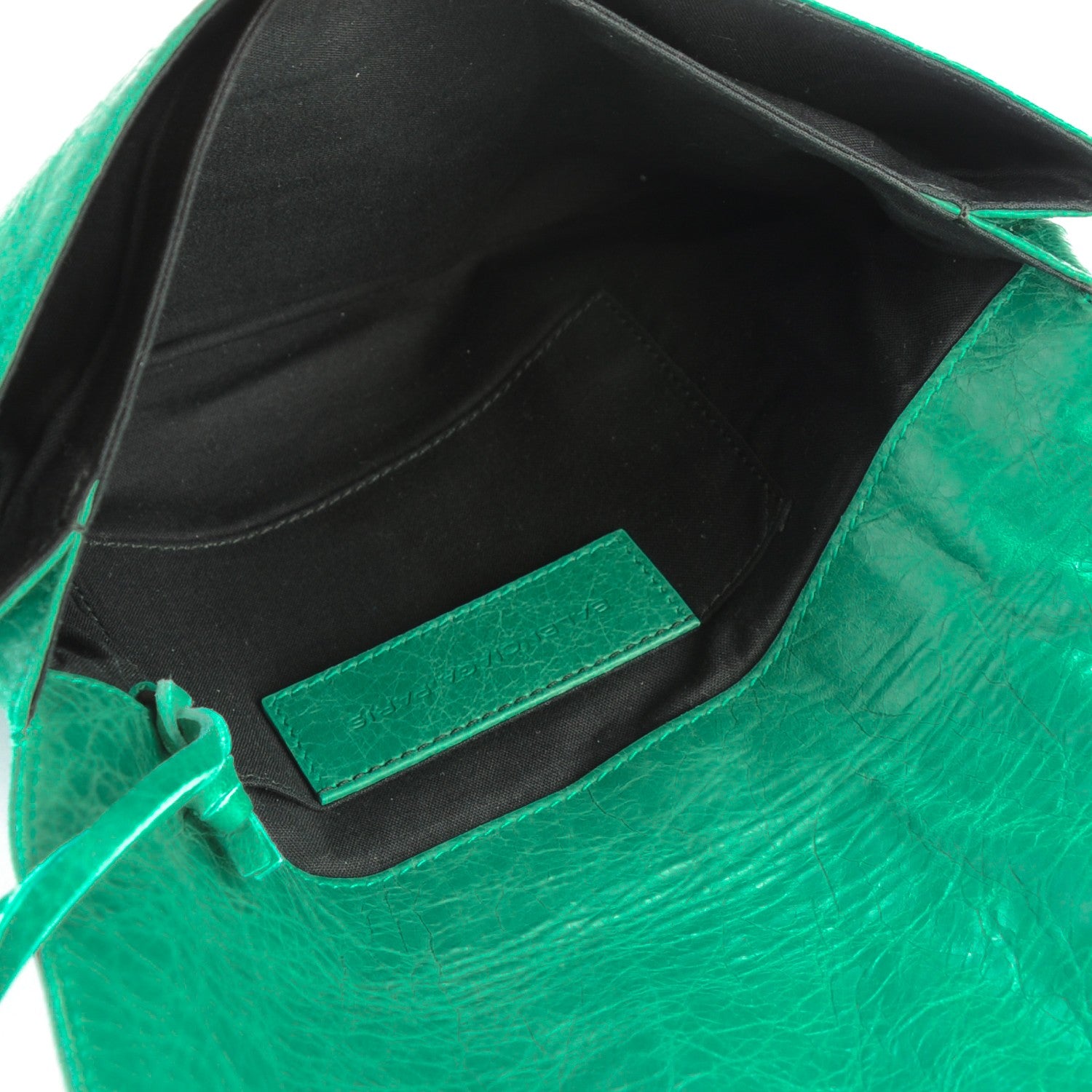 Balenciaga Agneau Classic Hardware Flap Clutch Vert Sauge 5 of 7