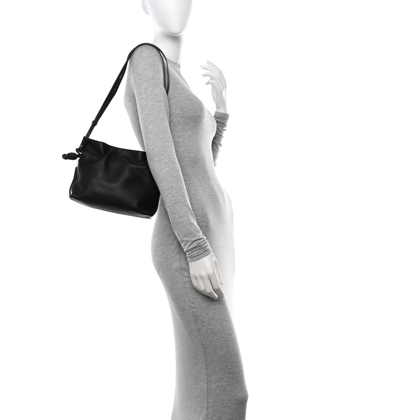 Calfskin Mini Flamenco Knot Clutch Black