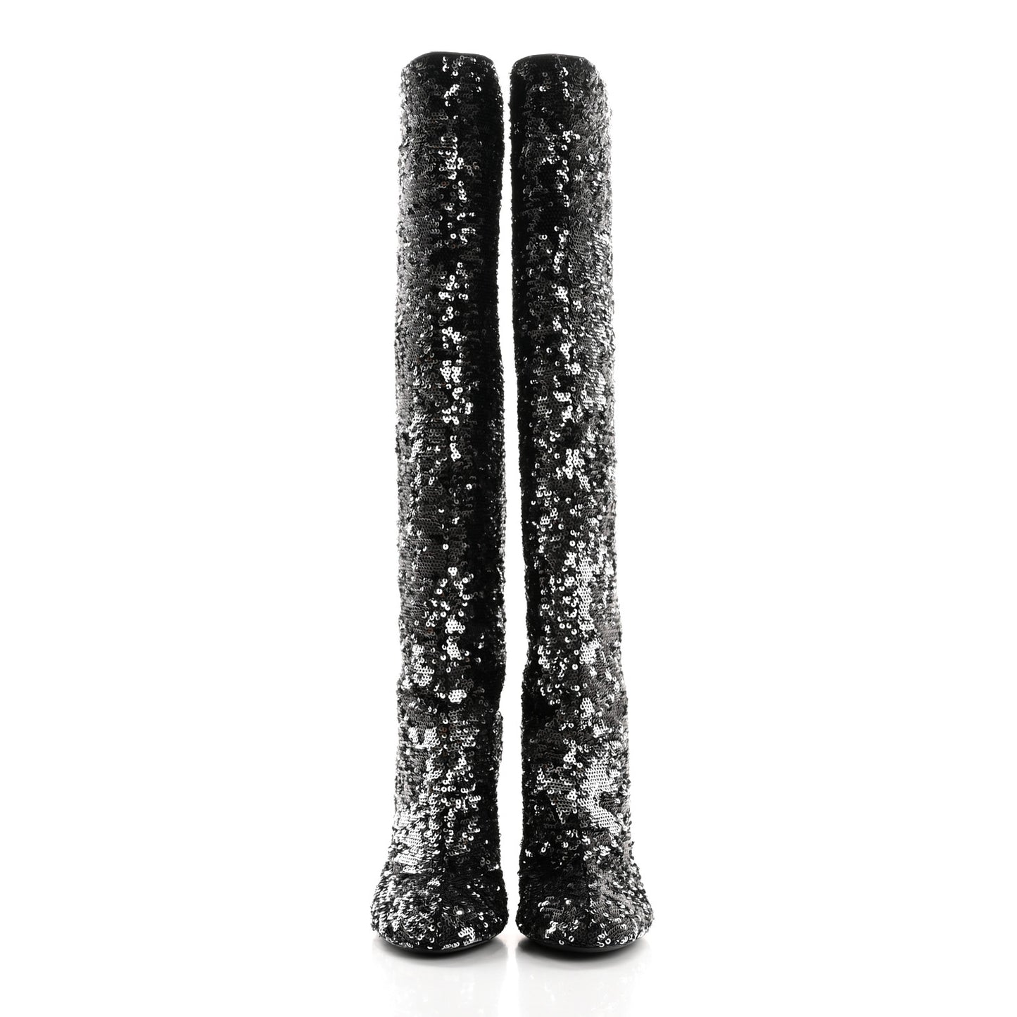 Sequin Donna High Boots 37 Black