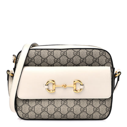 Gucci GG Supreme Monogram Small Horsebit 1955 Shoulder Bag Beige Mystic White 1 of 11