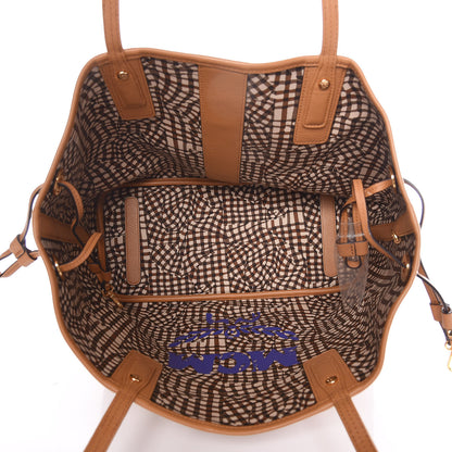 MCM Visetos Medium Liz Reversible Shopper Tote Cognac 10 of 15