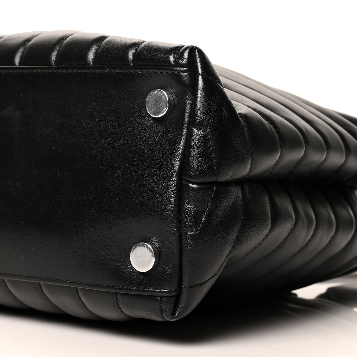 Calfskin Y Quilted Monogram Large Loulou Shopper Black