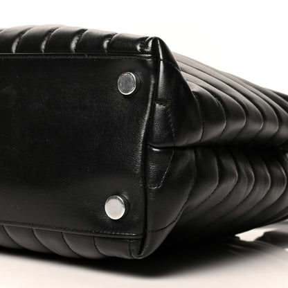 Saint Laurent Calfskin Y Quilted Monogram Large Loulou Shopper Black 12 of 16
