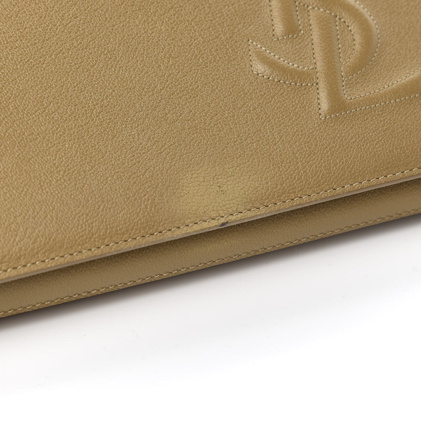 Calfskin Monogram Large Belle De Jour Clutch Beige