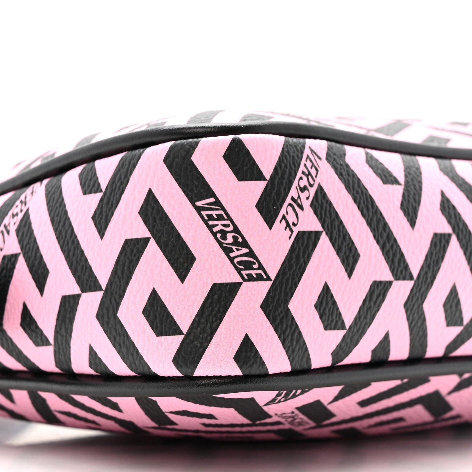 Versace Coated Canvas La Greca Signature Shoulder Bag Candy Black 9 of 12