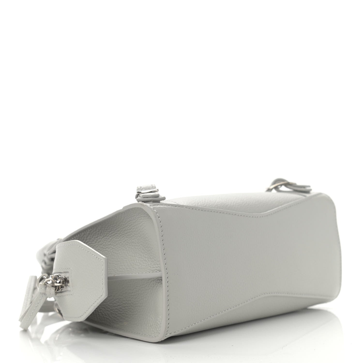Balenciaga Grained Calfskin Neo Classic Silver Hardware Mini City Light Grey 4 of 11