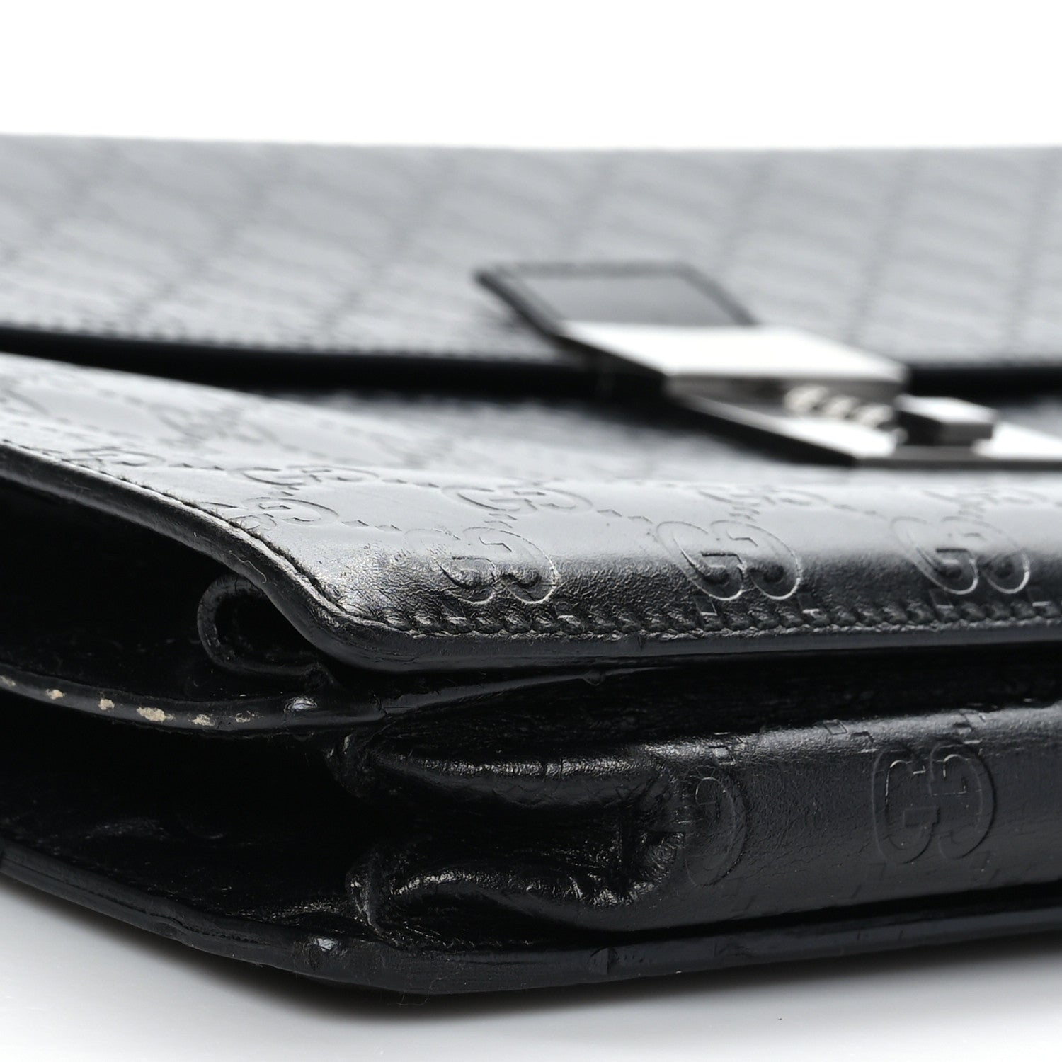 Gucci Guccissima Large Laptop Briefcase Black 7 of 8