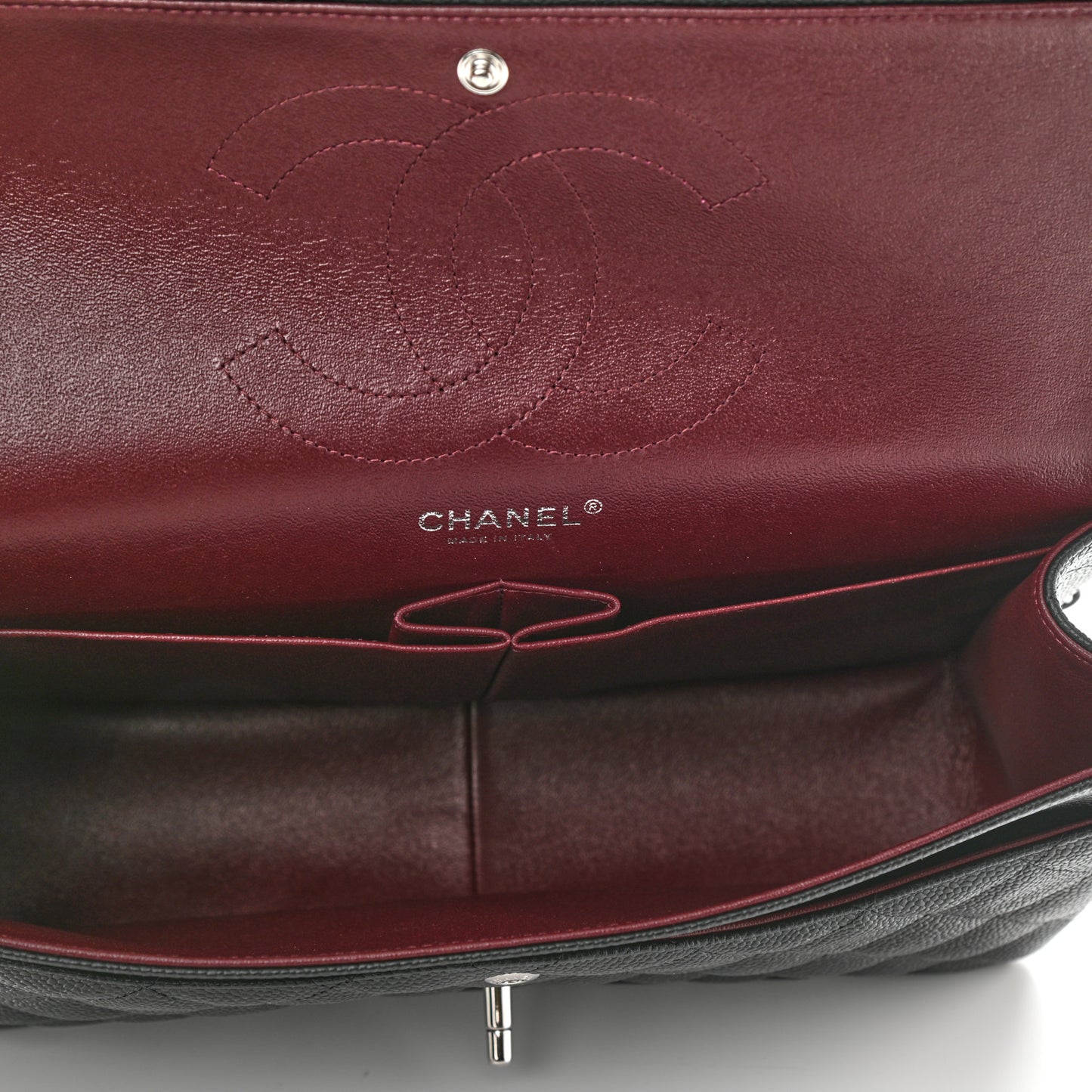 Caviar Quilted Jumbo Double Flap Black