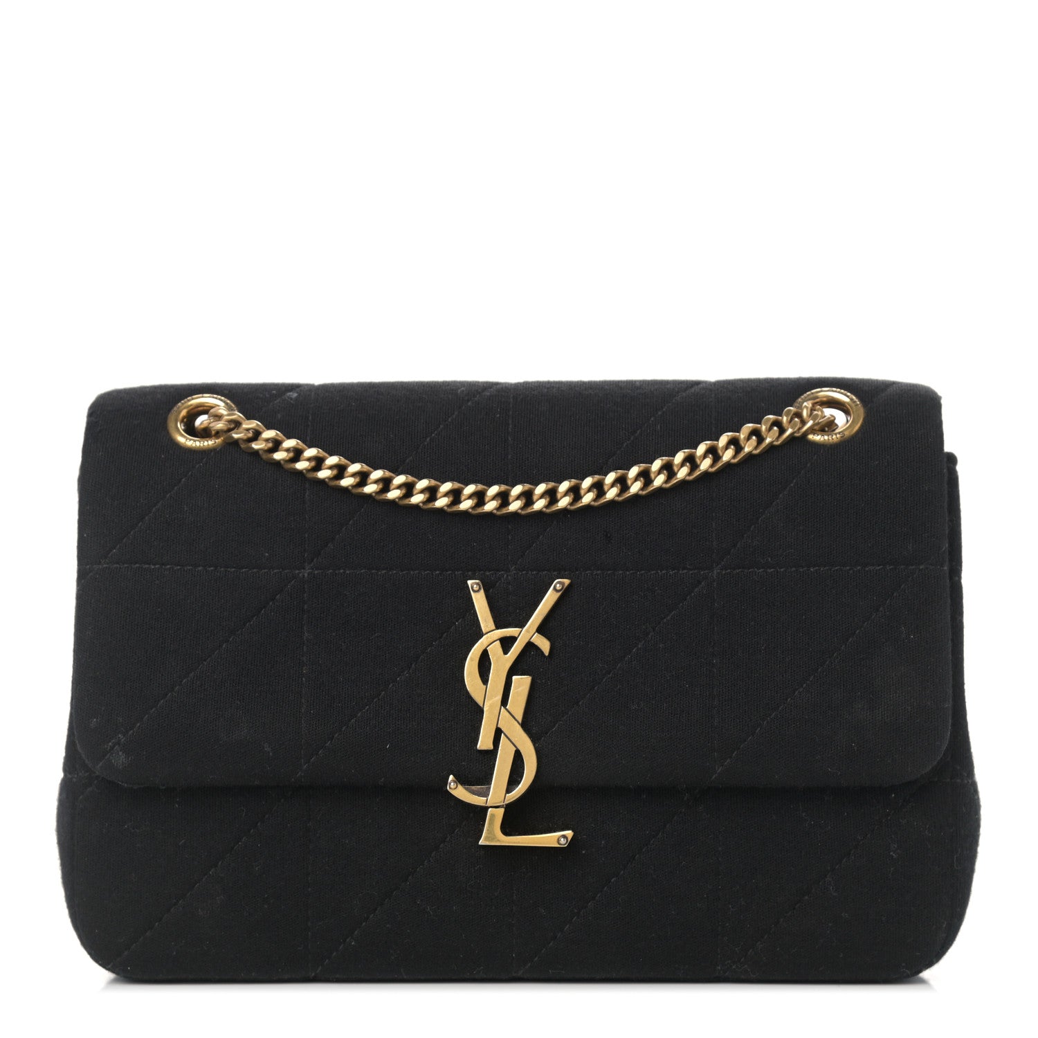 Saint Laurent Jersey Wool Patchwork Monogram Medium Jamie Baguette Black 1 of 9