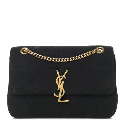 Saint Laurent Jersey Wool Patchwork Monogram Medium Jamie Baguette Black 1 of 9