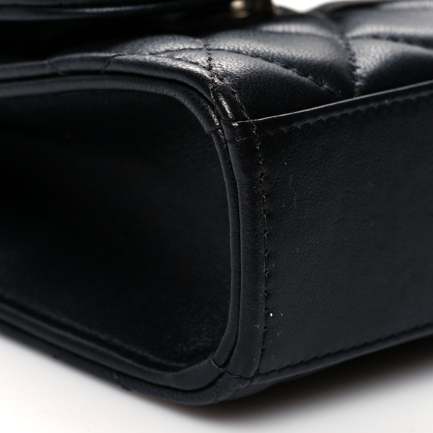 Lambskin Quilted Mini Trendy CC Chain Wallet Black