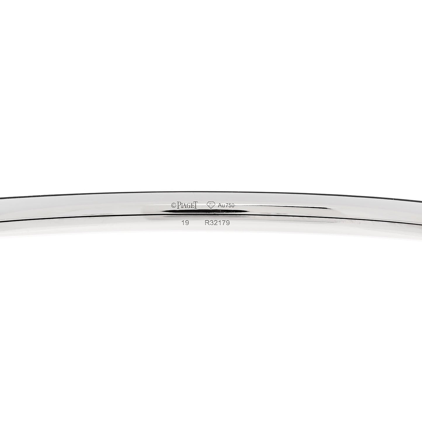 18K White Gold Diamond Possession Open Bangle Bracelet