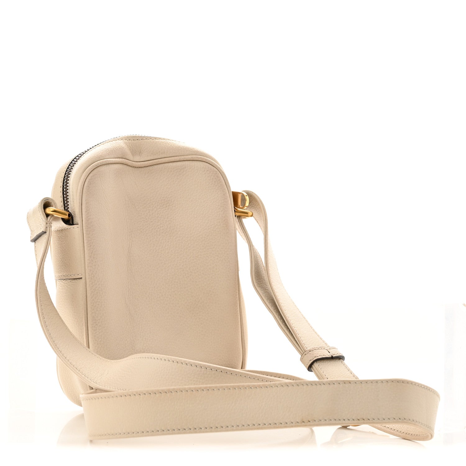 Gucci Grained Calfskin Mini Logo Messenger Bag White 3 of 14