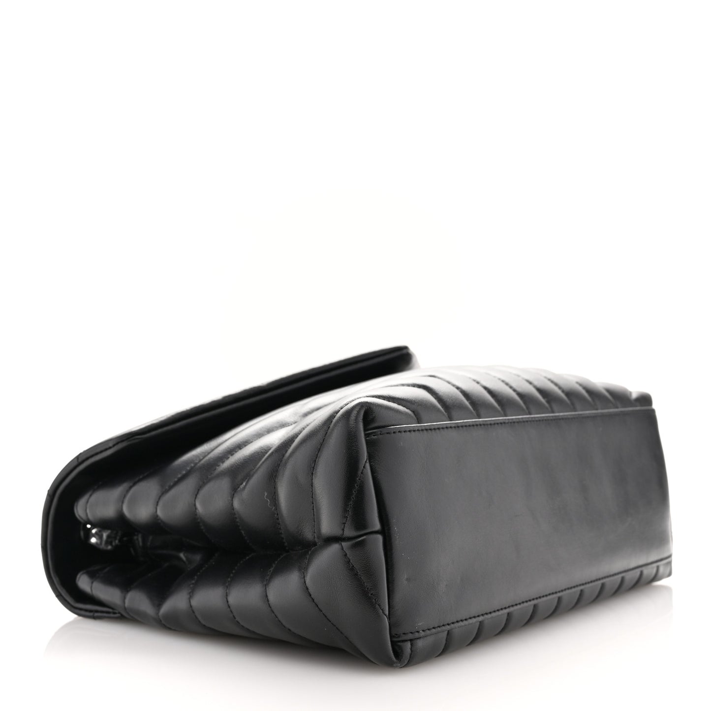 Calfskin Y Quilted Monogram Monochrome Medium Loulou Chain Satchel Black